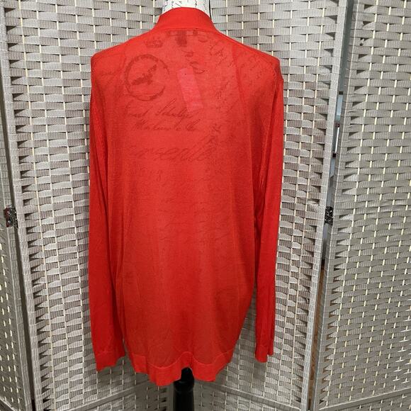 Ann Taylor Lightweight Open Cardigan Size XL Red Long Sleeve Pockets NEW w/Tag - Picture 3 of 8